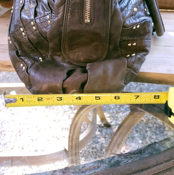 Treesje Army Green Leather Shoulder Bag - Picture 3 of 12